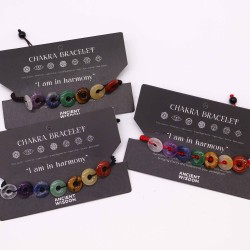 Bracciale Chakra Pietre Mini Cerchi - Bracciale a corda