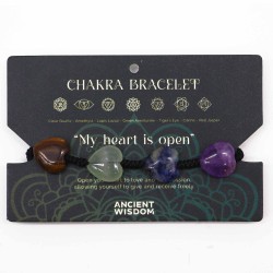 Pulsera de Chakras Piedras Corazón - Pulsera de Cuerdas