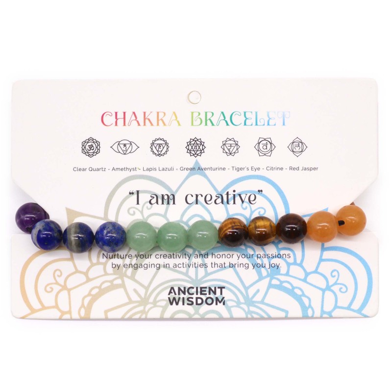 Pulsera de Chakras 21 piedras-シダーチャクラブレスレット-HOSTENATURA