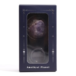 Amethyst Planet Jupiter auf 40mm Sonnengold Stein - Weisheit, Macht und Wissen