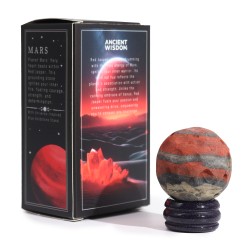 Red Jasper Planet Mars urrezko eguzki harrian 40 mm - Indarra, Pasioa eta Garaipena