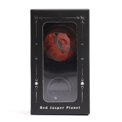 Red Jasper Mars Planet on golden solar stone 40mm - Strength, Passion and Victory