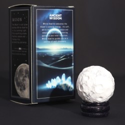 White Howlite Moon Planet urrezko eguzki harrian 40 mm - Bakea, Aldaketa eta Lasaitasuna