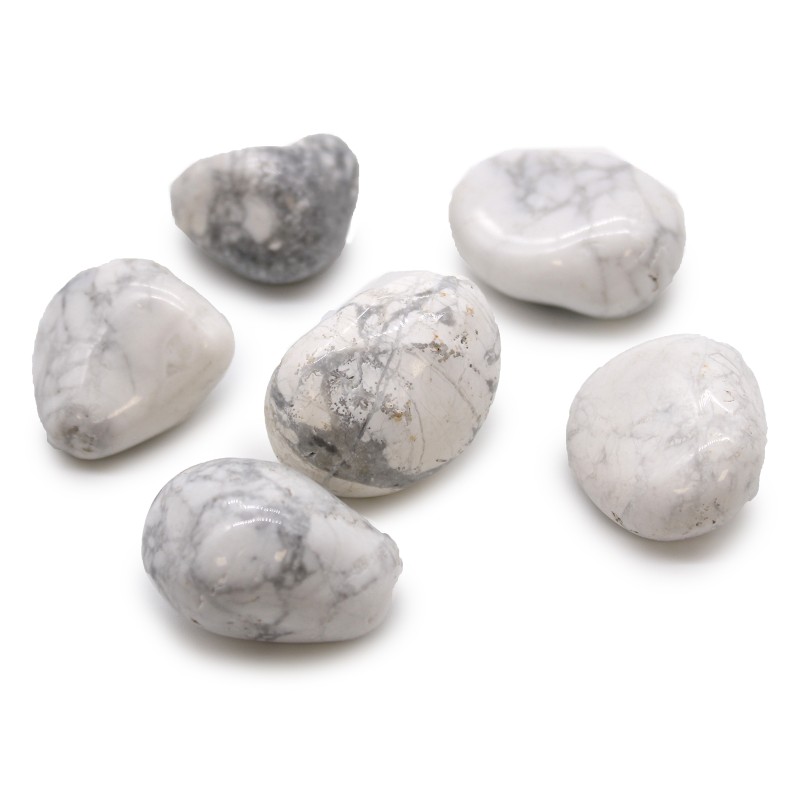 Grande pierre magnétitrice howlite blanche - Relaxation, sommeil et méditation - Prix par pierre-Pierres précieuses, minéraux et cristaux-HOSTENATURA