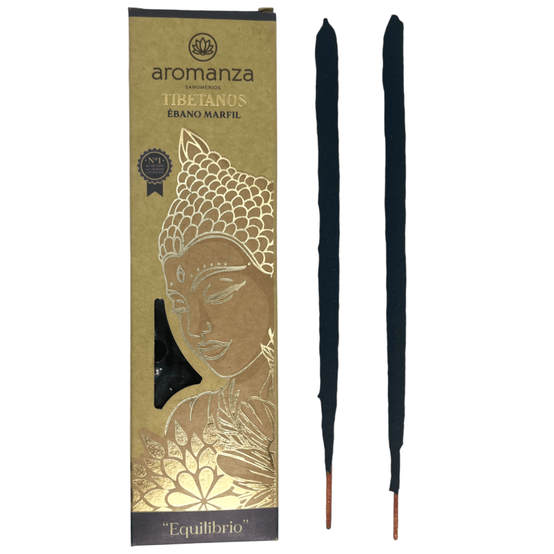 Incenso tibetano Ebano Avorio Incenso Balance Aromanza Argentina - Incenso fatto a mano 8 bastoncini extra spessi-Incenso tibetano di Aromanza Incense Argentina-HOSTENATURA