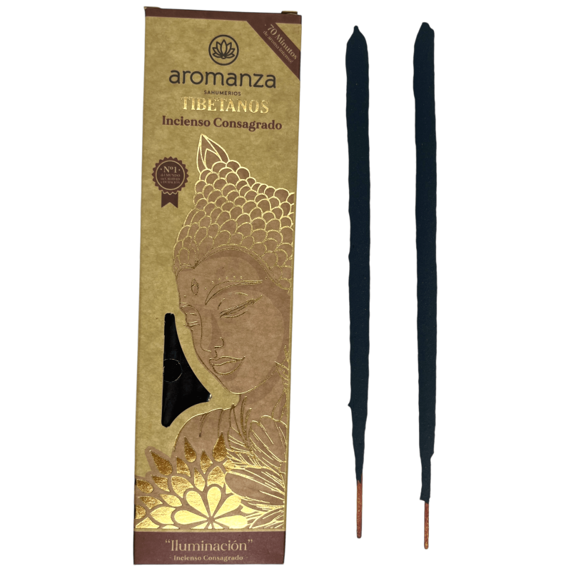 Incenso tibetano consagrado iluminação incenso aromanza argentina-queimador de incenso artesanal 8 varas extra grossas-Incenso tibetano de Aromanza Incense Argentina-HOSTENATURA