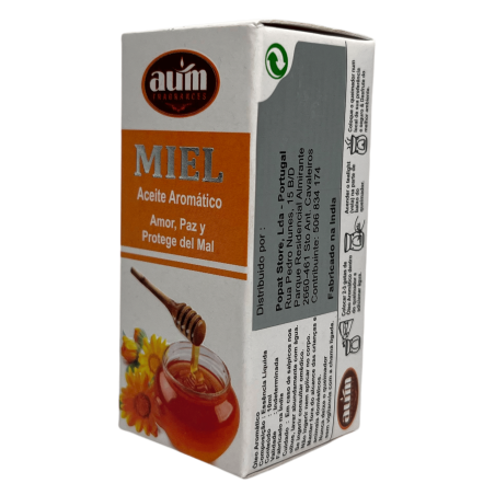 Aceite de Fragancia Miel AUM FRAGRANCES Amor, Paz y Protege del Mal 10ml.
