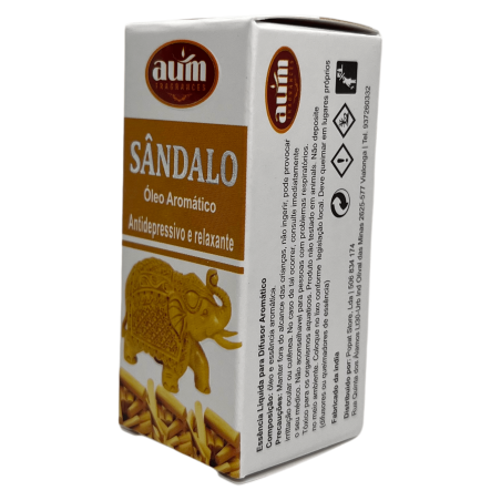 Aceite de Fragancia Sándalo AUM FRAGRANCES Antidepresivo y Relajante 10ml.