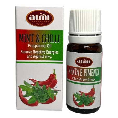 AUM FRAGRANCES Óleo Fragrância de Menta e Pimenta Remove energias negativas e contra a inveja 10ml.