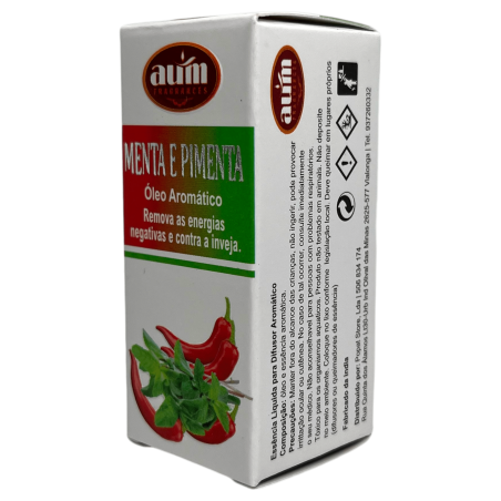 Aceite de Fragancia Menta y Pimienta AUM FRAGRANCES Remueve las energías negativas y contra la envidia 10ml.