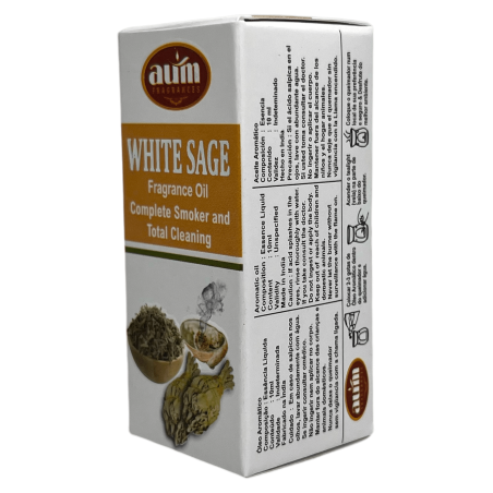 Huile parfumée Sauge Blanche AUM FRAGRANCES Fumeur Complet et Nettoyant Energie Total 10ml.