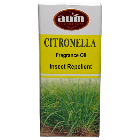 Huile parfumée à la citronnelle AUM FRAGRANCES insectifuge 10ml.