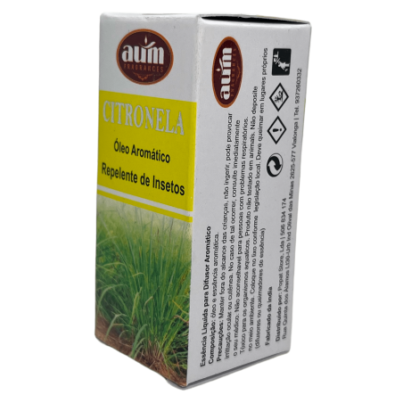 Huile parfumée à la citronnelle AUM FRAGRANCES insectifuge 10ml.