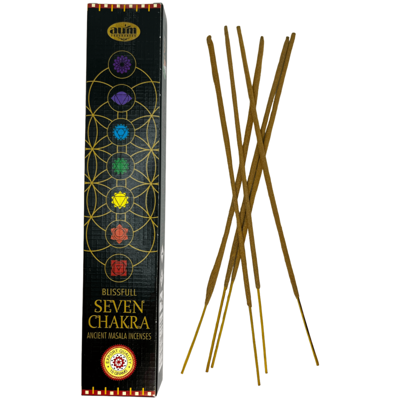 AUM Fragrances Seven Chakra Incense - 1 pack of 15gr.-Incienso 15gr. AUM Fragrances-HOSTENATURA