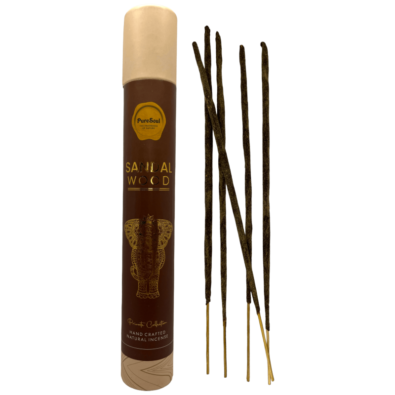 Incenso al legno di sandalo Pure Soul AUM Fragrances - Incenso indiano fatto a mano di alta qualità - 25gr.-Incienso Pure Soul Artesano Indio de alta calidad-HOSTENATURA