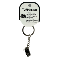 Black Tourmaline Keychain Esoteric - HOSTENATURA - Against bad energies and turning bad energies into positive ones