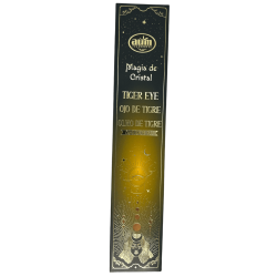 Tiger Eye Incense Crystal Magic Aum Fragrances - Incense with a box of Tiger Eye crystals - 20gr.