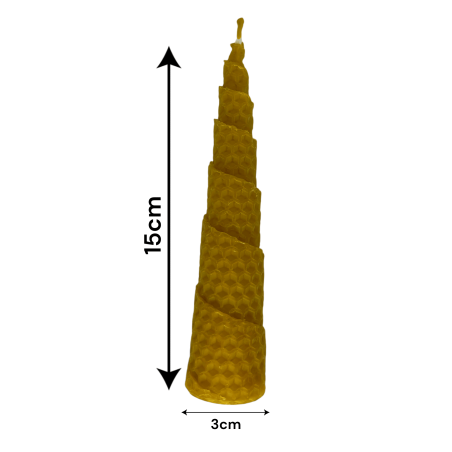Spiral Honey Candle Natural Beeswax - 15x3cm
