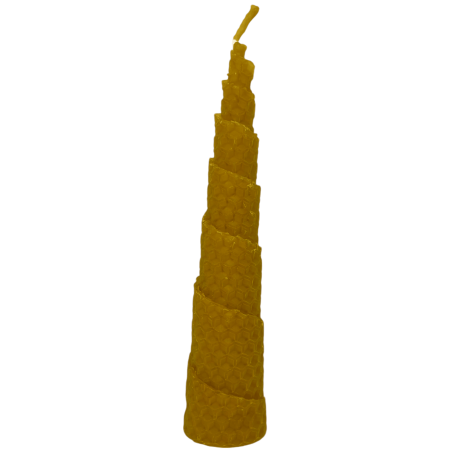 Spiral Honey Candle Natural Beeswax - 15x3cm