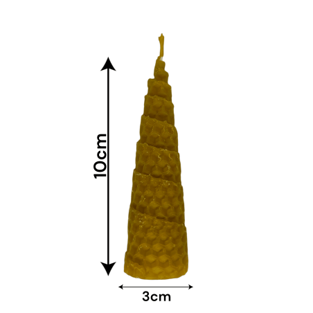 Spiral Honey Candle Natural Beeswax - 10x3cm