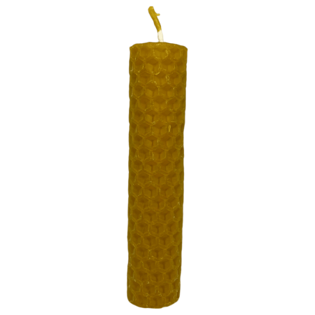 Bougie au miel en cire d'abeille naturelle - 10x2cm - 25gr.