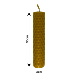 Naturalna świeca z wosku pszczelego i miodu - 10x2cm - 25gr.
