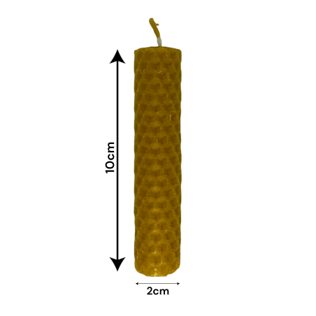 Natürliche Bienenwachs-Honigkerze – 10 x 2 cm – 25 g.
