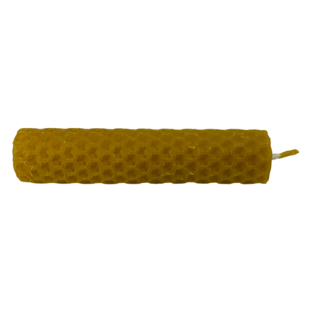 Bougie au miel en cire d'abeille naturelle - 10x2cm - 25gr.