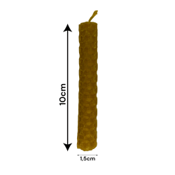Lumânare cu ceară naturală de albine și miere - 10x1cm - 15gr.