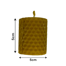 Round Honey Candle Natural Beeswax - 5x5cm