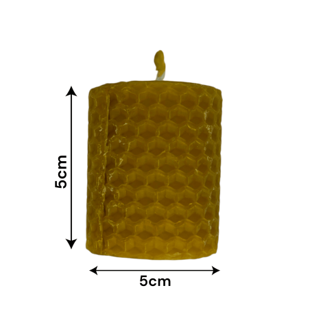 Naturligt bivax runt honungsljus - 5x5cm