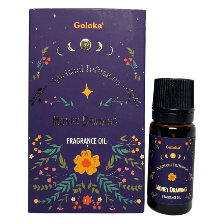 Óleo Fragrância Atrai Dinheiro GOLOKA Infusões Espirituais Desenho de Dinheiro 10ml.
