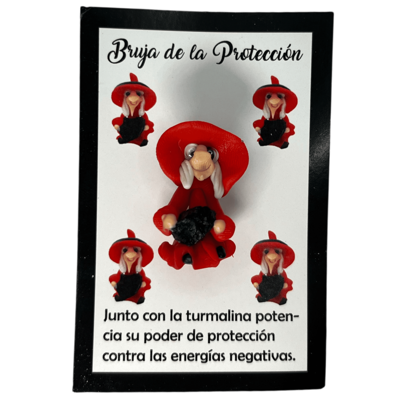 Bruja de la protección con turmalina - Amuleto Esotérico HOSTENATURA - Poder de Protección y contra las energías negativas-AMULETS-HOSTENATURA