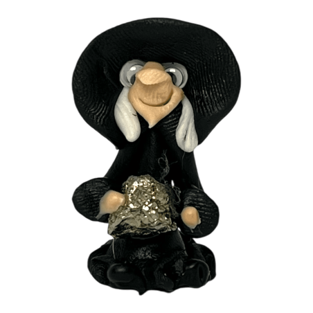 Witch of Wealth with Pyrit - HOSTENATURA Esoteric Amulet - Attraherar välstånd, pengar och överflöd