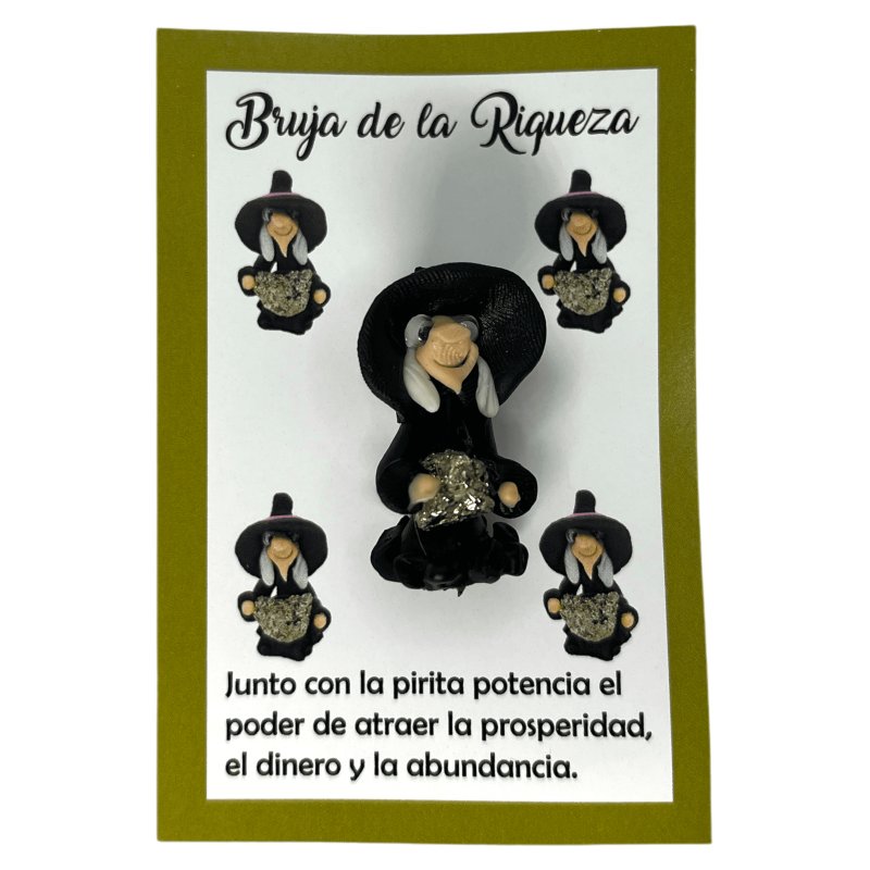 Bruja de la Riqueza con Pirita - Amuleto Esotérico HOSTENATURA - Atrae la prosperidad, dinero y abundancia-AMULETS-HOSTENATURA