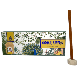 Dhoop Encens Safran AROMA Parfums Kashmiri Safran Luxury Dhoop Sticks - Encens tibétain 15 barres en boîte cadeau