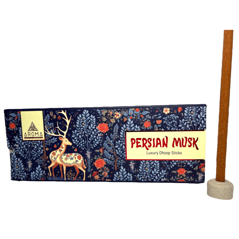 Dhoop Incense Persian Musk AROMA Fragrances Persian Musk Luxury Dhoop Sticks - Tibetan Incense 15 bars in gift box-Dhoop Incense - Luxury Dhoop Sticks Aroma Fragrances-HOSTENATURA