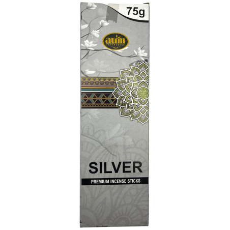 Premium Silver Incense AUM Fragrances SILVER Premium Incense Sticks 75gr.