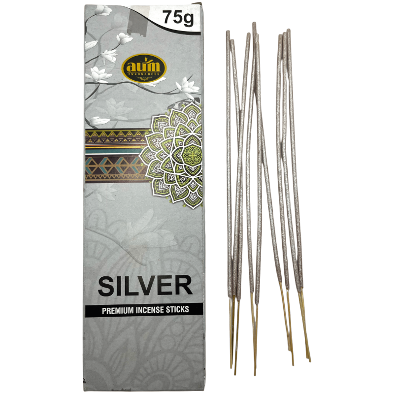 Encens Premium Argent AUM Fragrances SILVER Bâtons d'encens Premium 75gr.-Incienso Premium Sticks AUM FRAGRANCES-HOSTENATURA