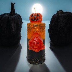 Candela Speciale Halloween Spaventa gli Spiriti HOSTENATURA - Include Preghiera