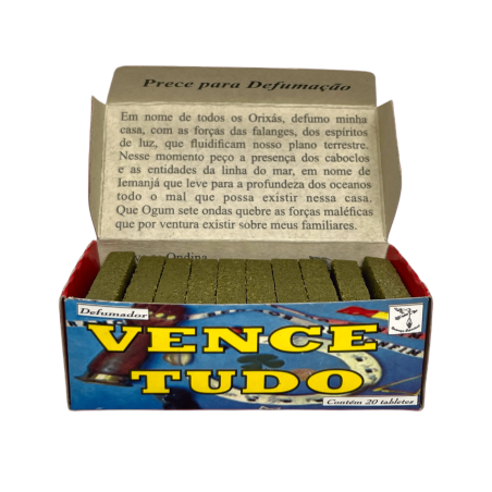 Spiritueller Defumator Vence Tudo Spiritual Nature – Hergestellt in Brasilien – 20 Tabletten – Um alle Hindernisse zu überwinden