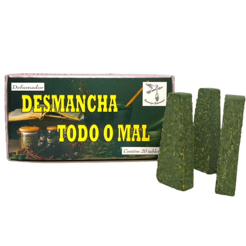 Defumador Espiritual Desmancha Todo o Mal Naturaleza Espiritual - Hecho en Brasil - 20 tabletas - Contra todo tipo de males-Defumadores Espirituales Brasil Naturaleza Espiritual-HOSTENATURA