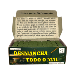 Defumador Espiritual Desmancha Todo o Mal Naturaleza Espiritual - Hecho en Brasil - 20 tabletas - Contra todo tipo de males