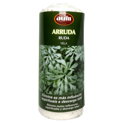 Vela Fragrâncias Ruda AUM 12x4,8cm - Elimina más influências espirituais e descarga total