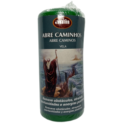 Abre Caminos grüne Kerze AUM Fragrances 12x4,8cm - 170gr. 16 Uhr.