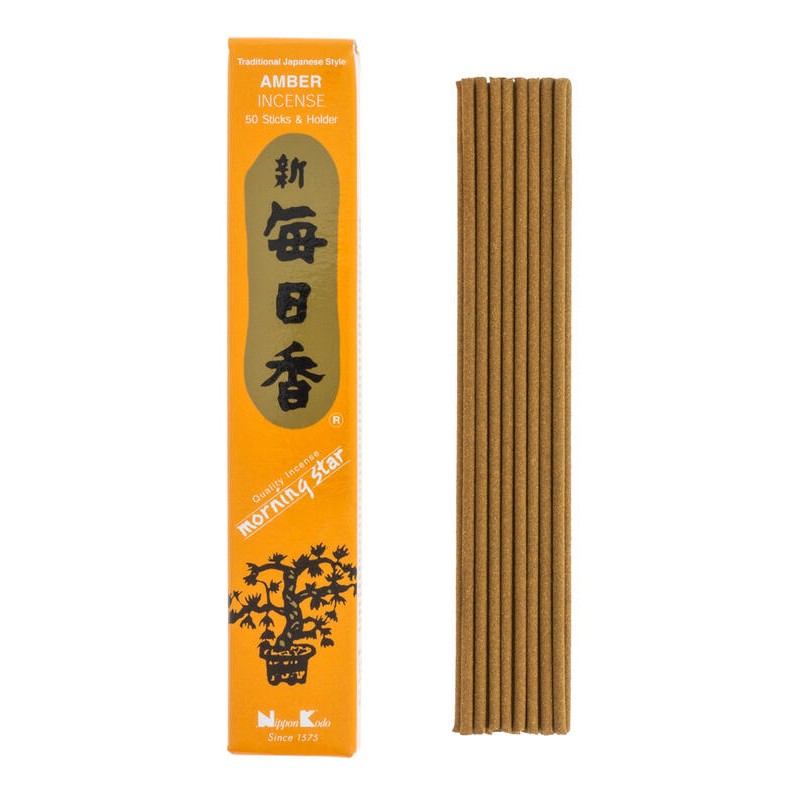 Incenso Giapponese Mattina Ambar Ambra Nippon Kodo (20g) 50 barrette + incensiere-INCENSI GIAPPONESI-HOSTENATURA