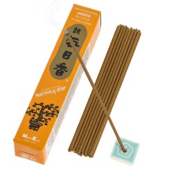 Incenso Japonês Morning Ambar Amber Nippon Kodo (20g) 50 barras + incensário