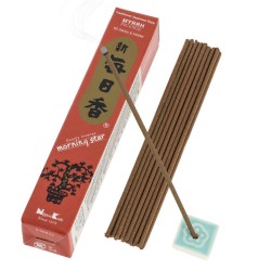 Japanischer Morgenstern Japanische Myrrhe Nippon Kodo Weihrauch (20g) 50 Riegel + Räuchergefäß