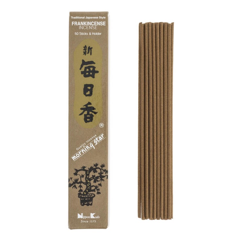 Inciens Japonès Morning Star Frankincense Olibano Iglesia Nippon Kodo ( 20g) 50 barretes + incensari-INCENSOS JAPONESOS-HOSTENATURA