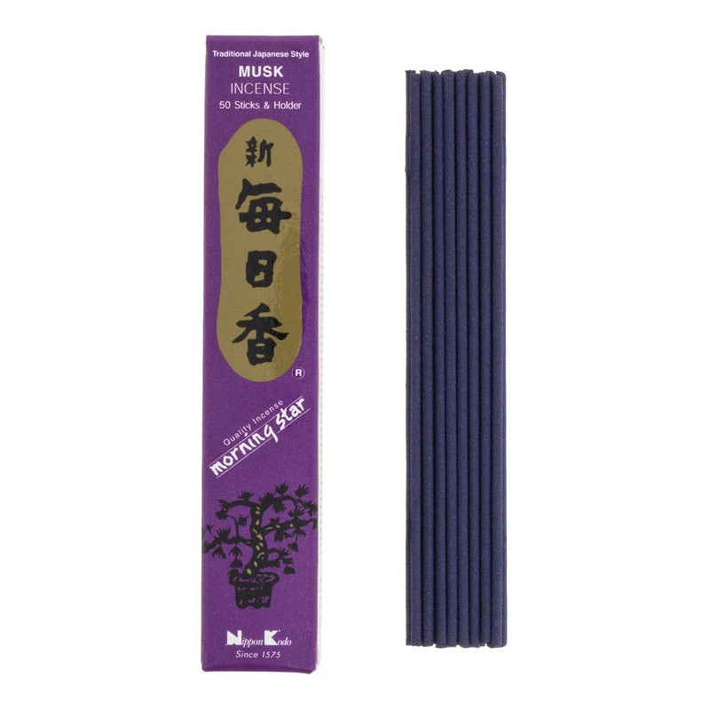 Incenso Giapponese Stella del Mattino Muschio Muschio Nippon Kodo (20g) 50 barrette + incensiere-INCENSI GIAPPONESI-HOSTENATURA